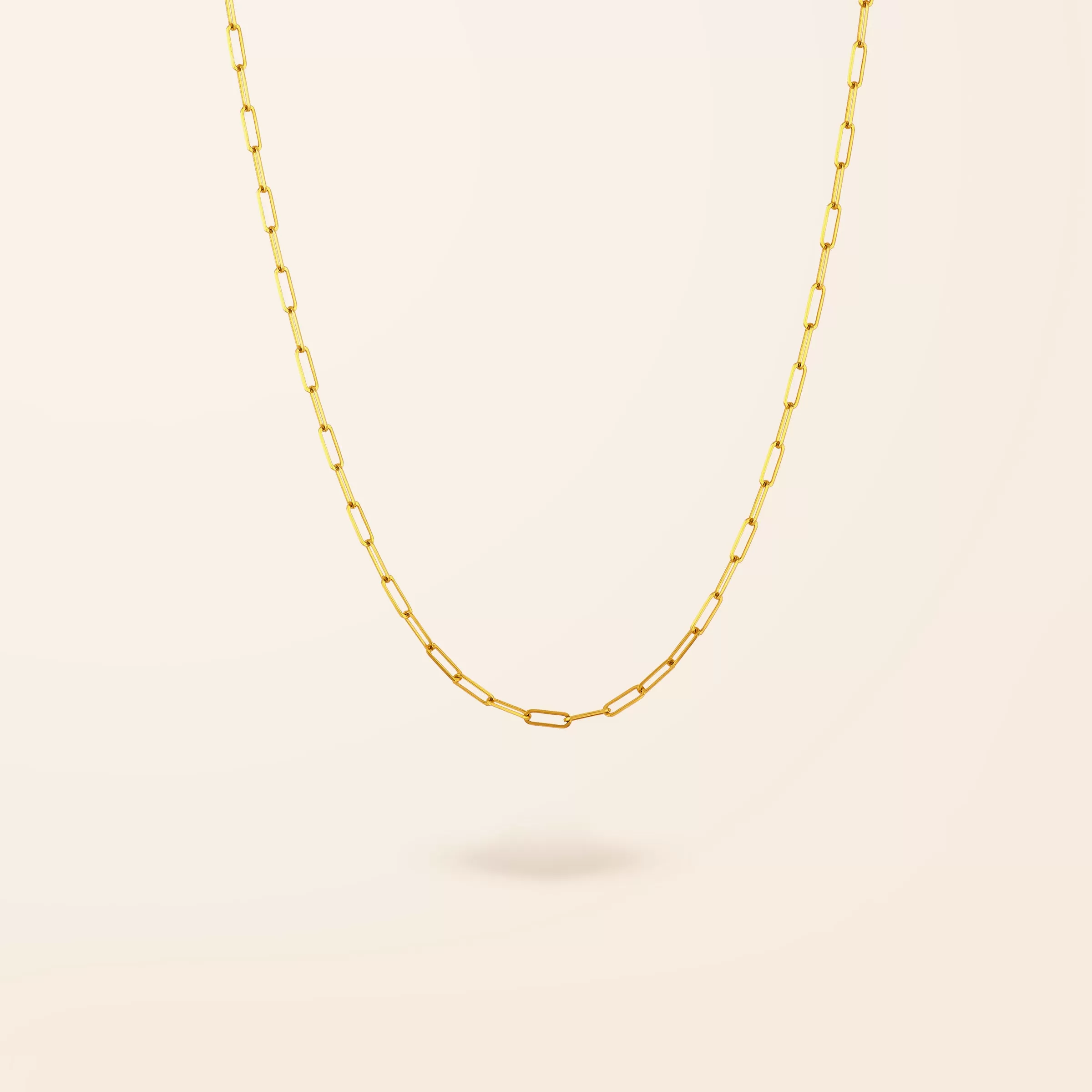 10K Gold Medium Paper Clip Necklace