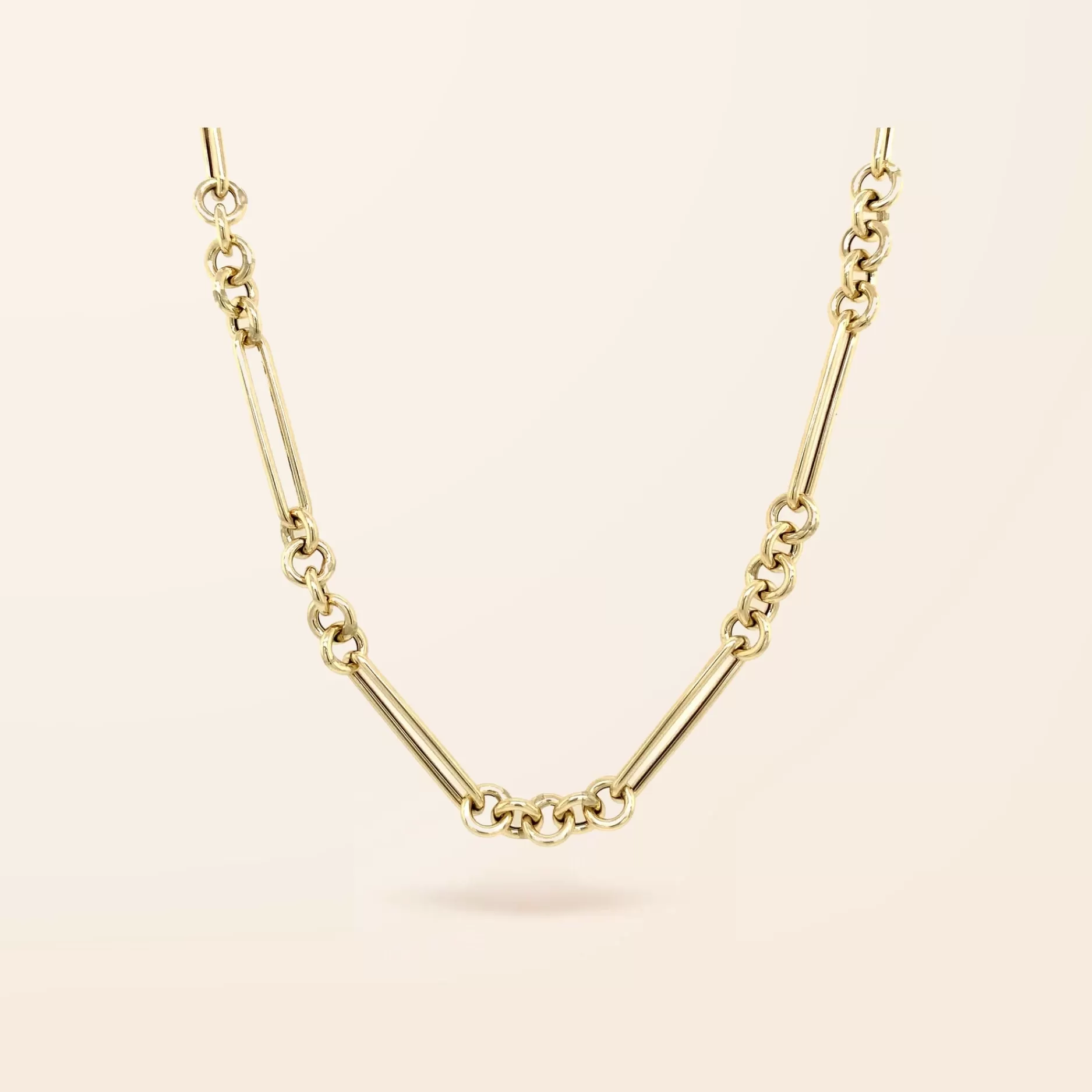 10K Gold Mixed Link Necklace