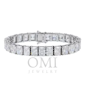 14K GOLD RADIANT CUT LAB DIAMOND TENNIS BRACELET 39.50 CT