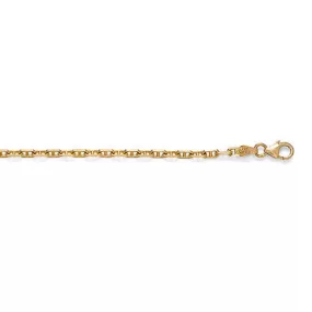 14K Yellow Gold Anchor Link Chain 2.7mm with Lobster Claw Clasp