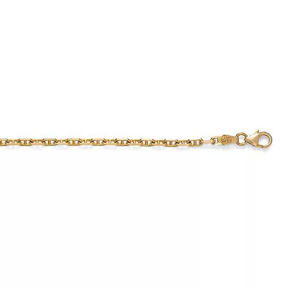 14K Yellow Gold Anchor Link Chain 2.7mm with Lobster Claw Clasp