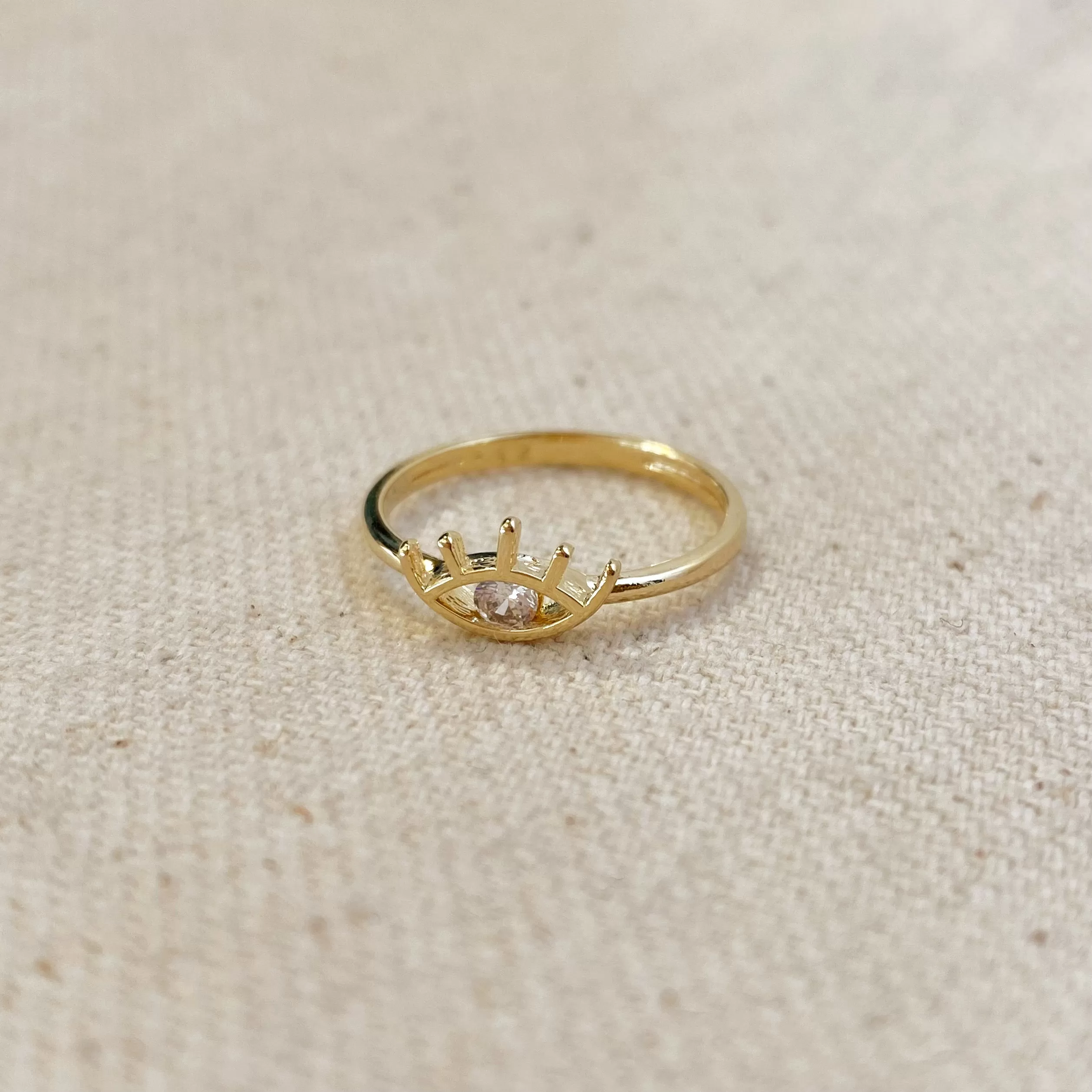 18k Gold Filled Dainty Eye Ring