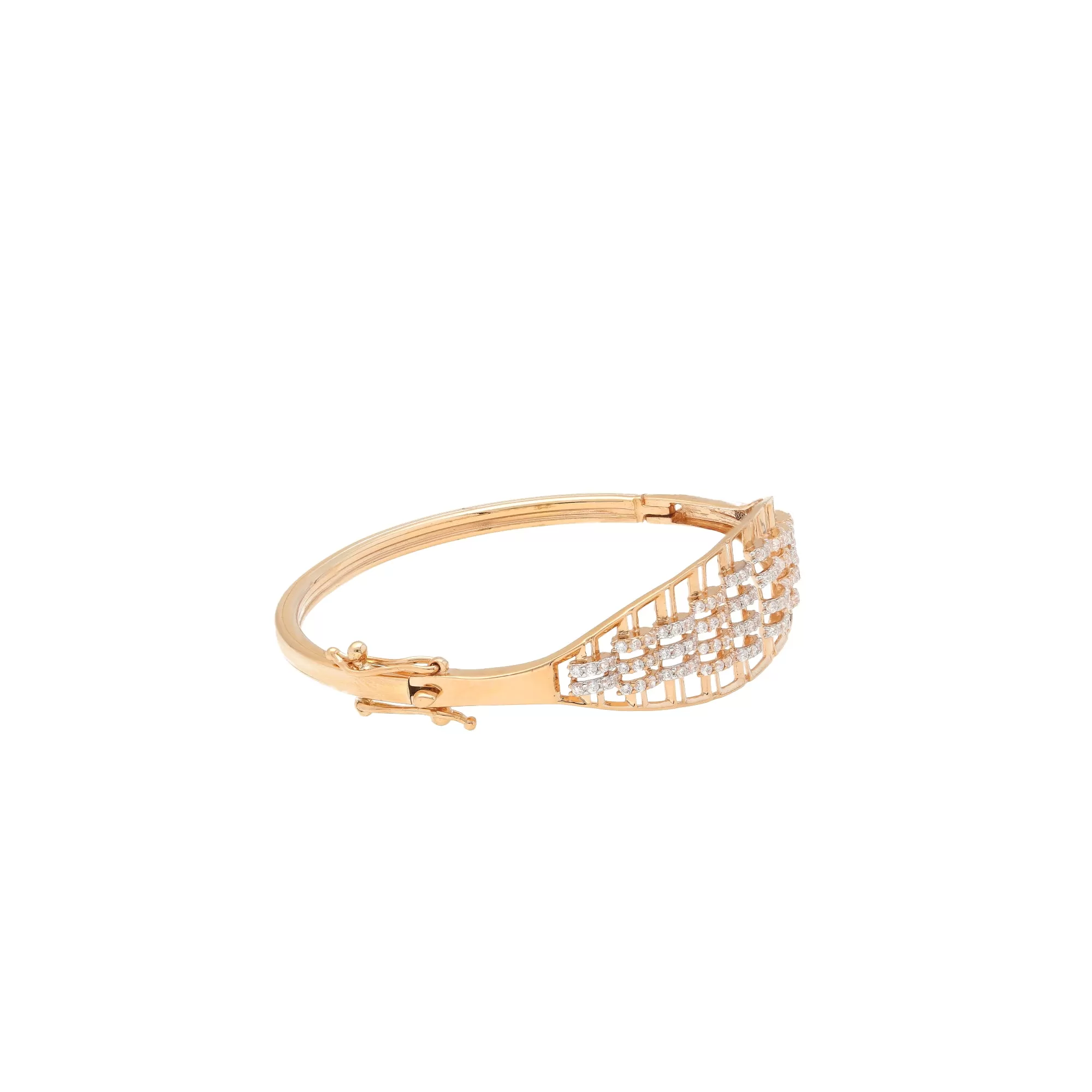 18K Rose Gold & CZ Bangle (12.2gm)