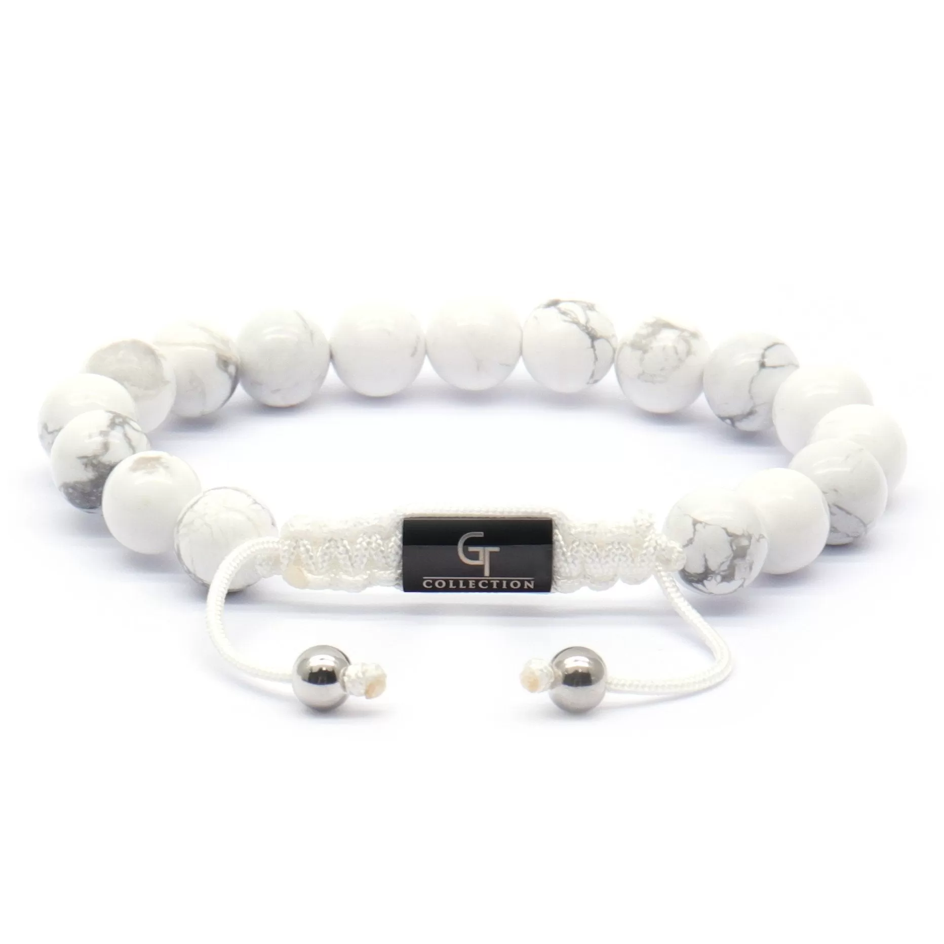 2 PIECE SET - HOWLITE Single Bead & Flatbead Bracelet