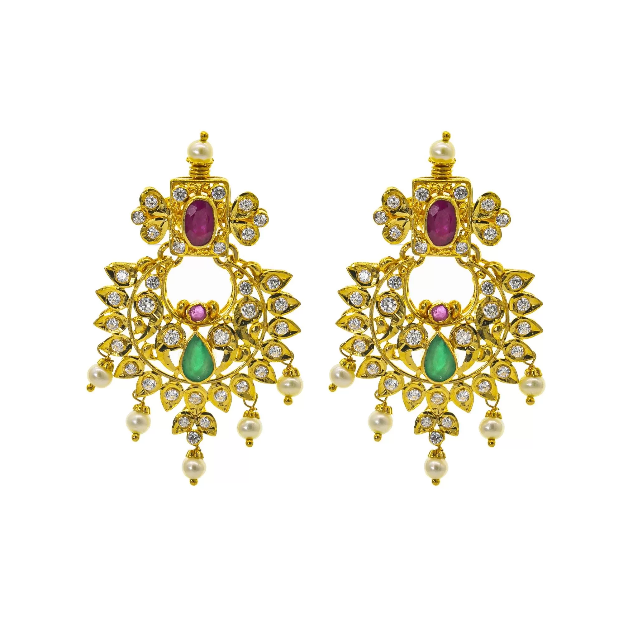 22K Gold Bhavna Gemstone Jewelry Set