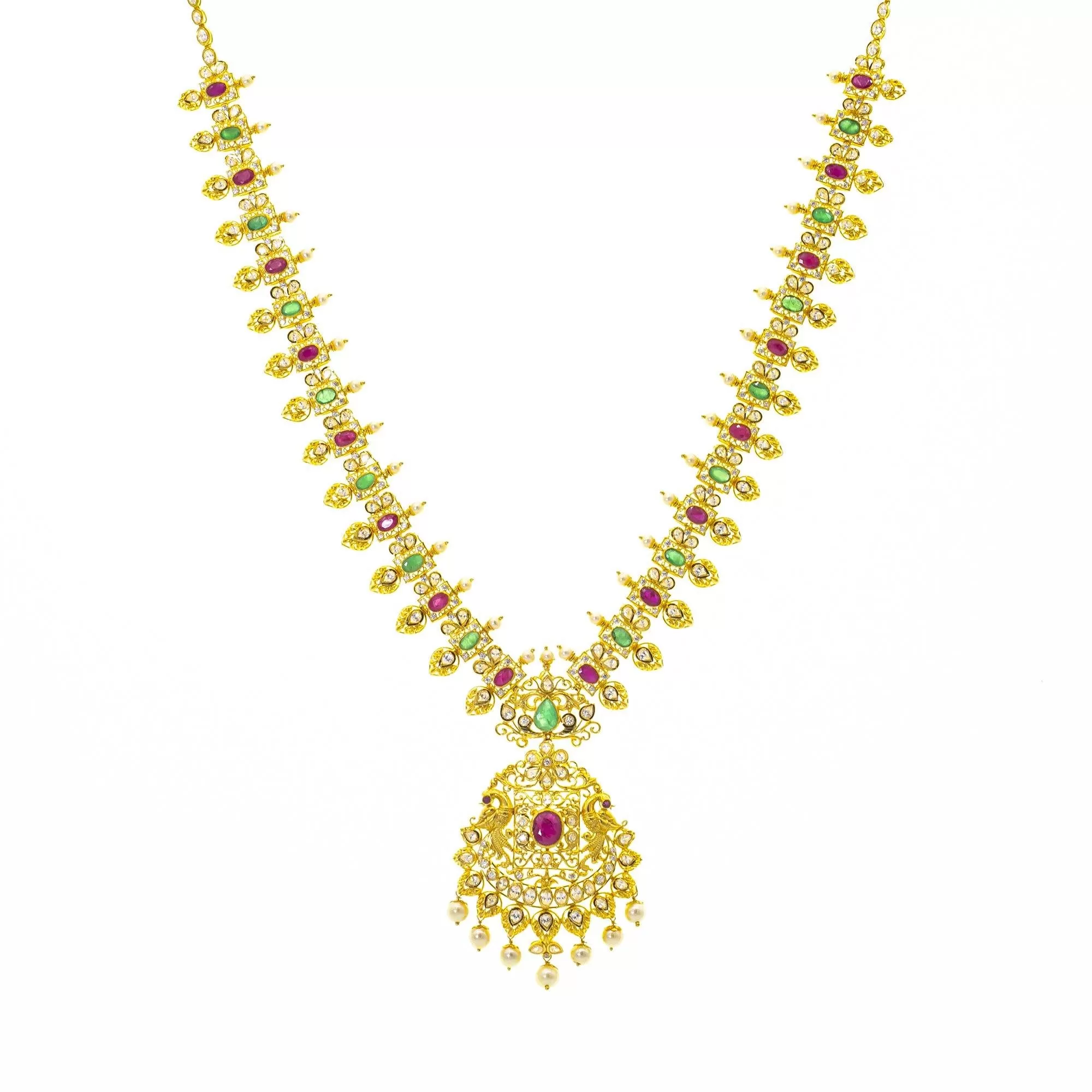 22K Gold Bhavna Gemstone Jewelry Set