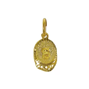 22K Yellow Gold Oval Pendant W/ Letter A