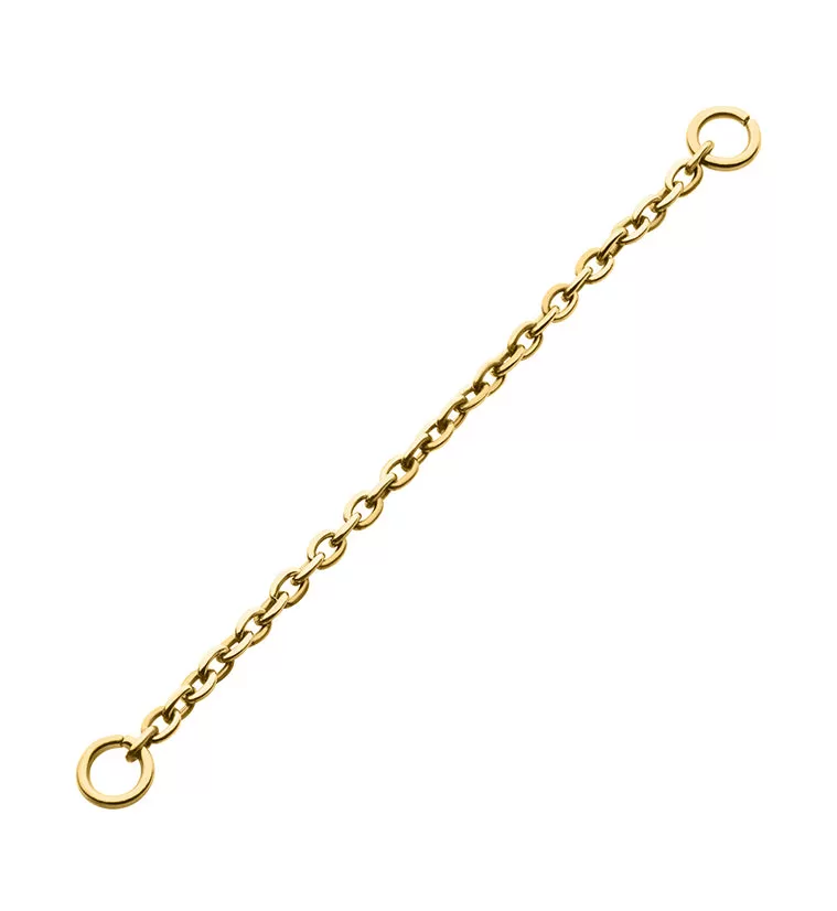 24kt Gold PVD Rolo Titanium Nose & Cartilage Piercing Chain