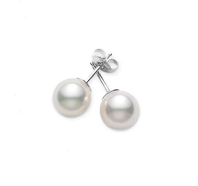 Akoya Pearl Stud Earrings A 7.5x8mm