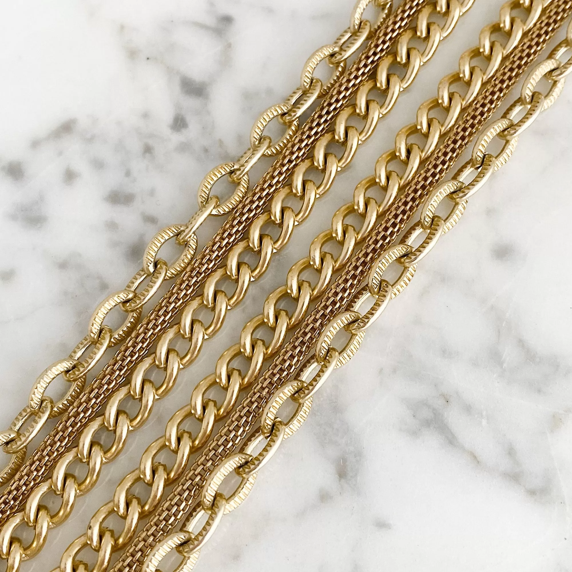 ALFIE triple strand gold layered necklace