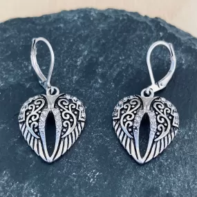 Angel Wings Mini Earrings - Double Silver Bling - SK2535E