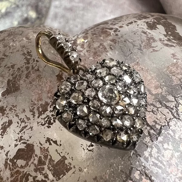 Antique Diamond Heart Pendant