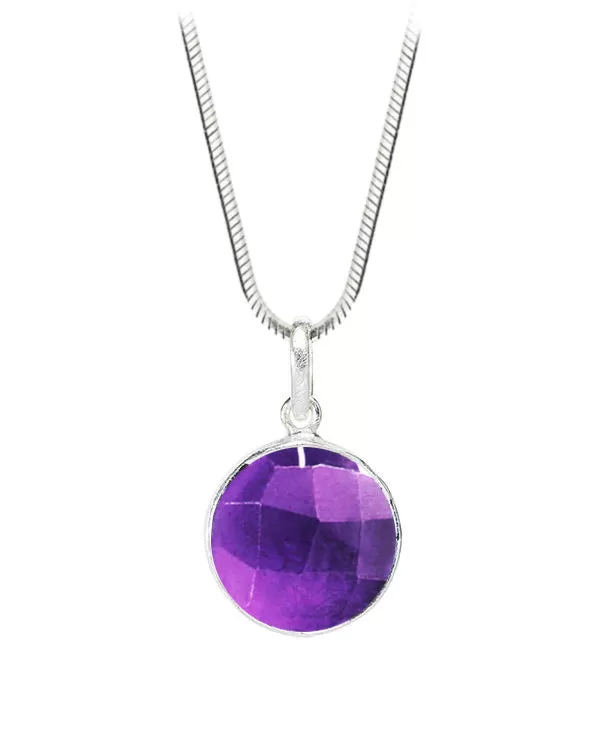 Arabesque Round Cutout Pendant Amethyst