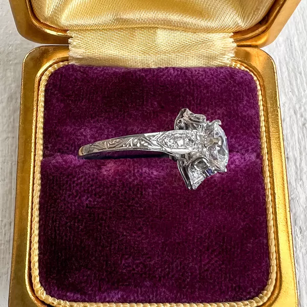 Art Deco Engagement Ring, Old Euro 1.51ct.