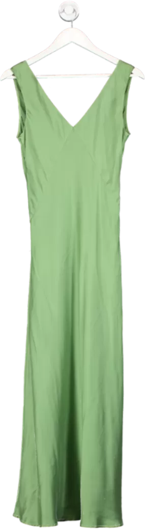 Asceno Green 100% Silk Dress UK S