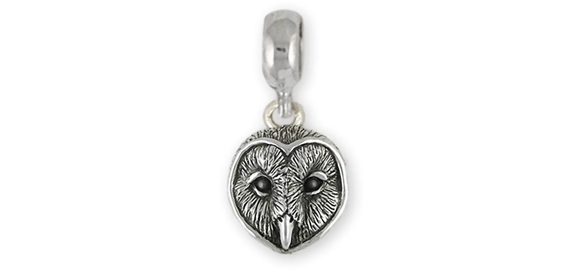 Barn Owl Jewelry Sterling Silver Handmade Barn Owl Charm Slide This Charm Will Fit A Pandora® Slide Bracelet OW23X-PNS