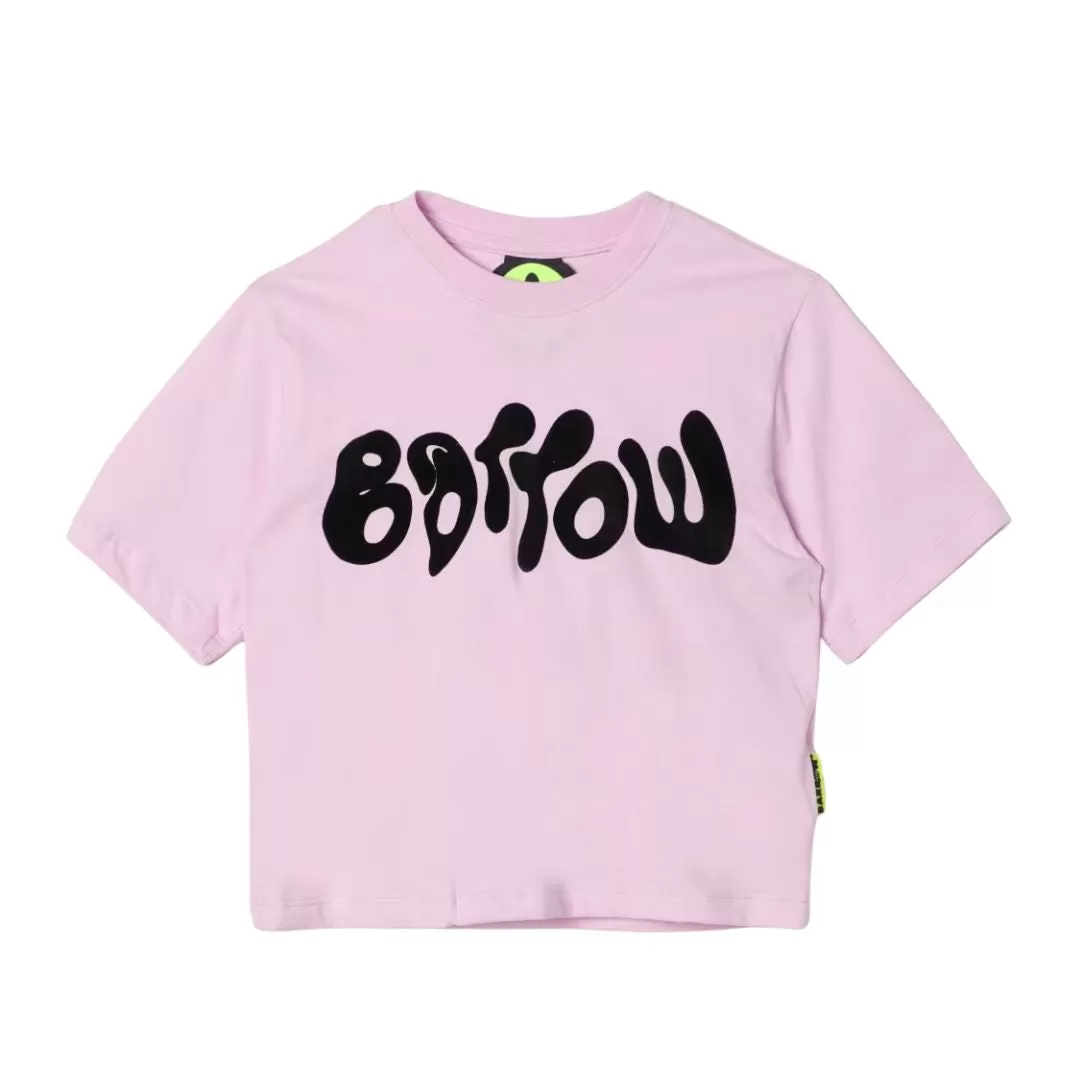 Barrow T-Shirt Cropped Logo Pink