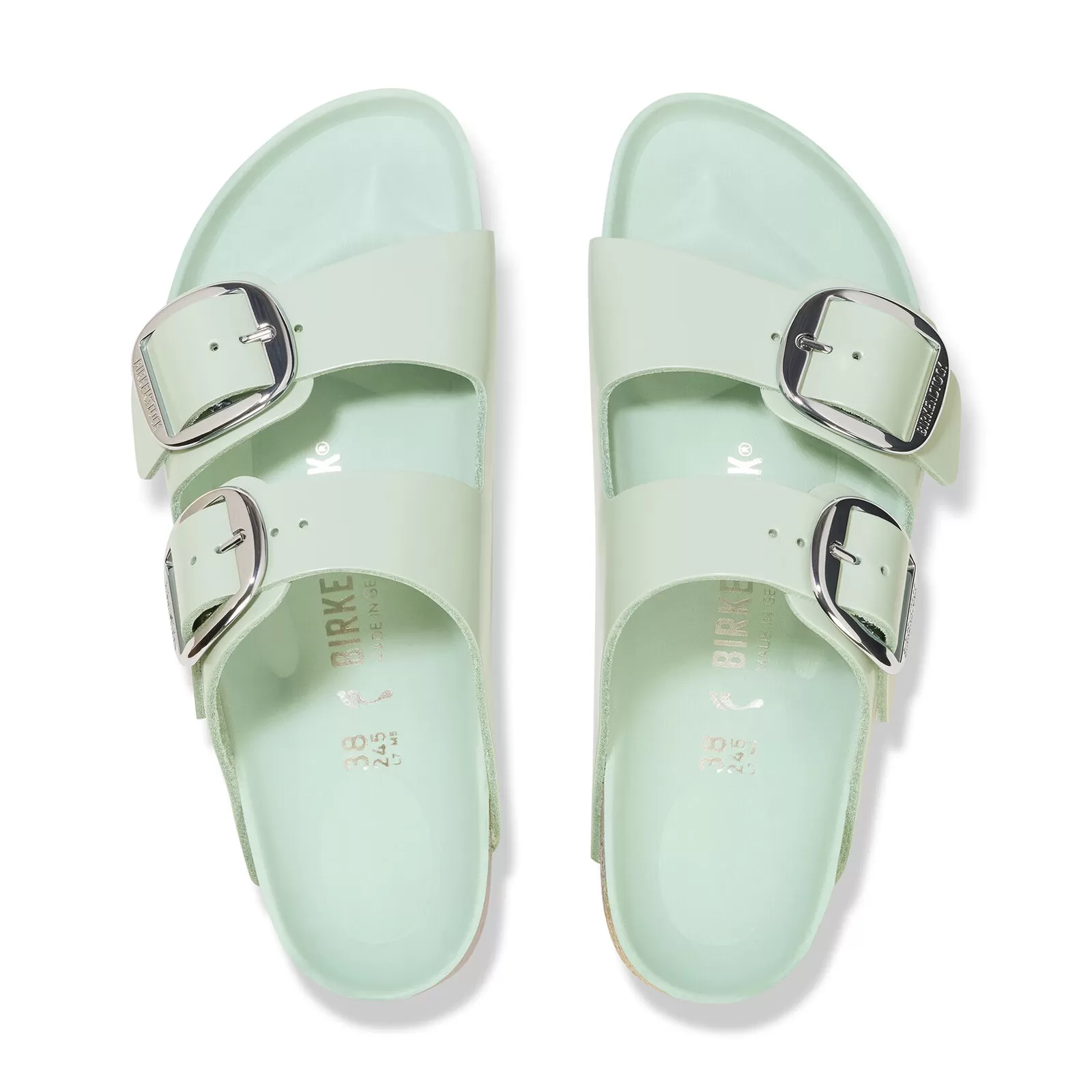 Birkenstock Arizona Big Buckle Sandal (Women) - High Shine Surf Green Leather