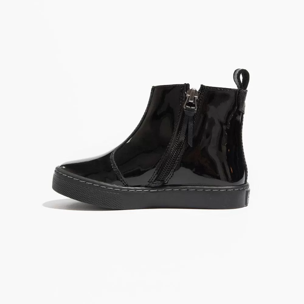 Black Patent Chelsea Boot Sneaker