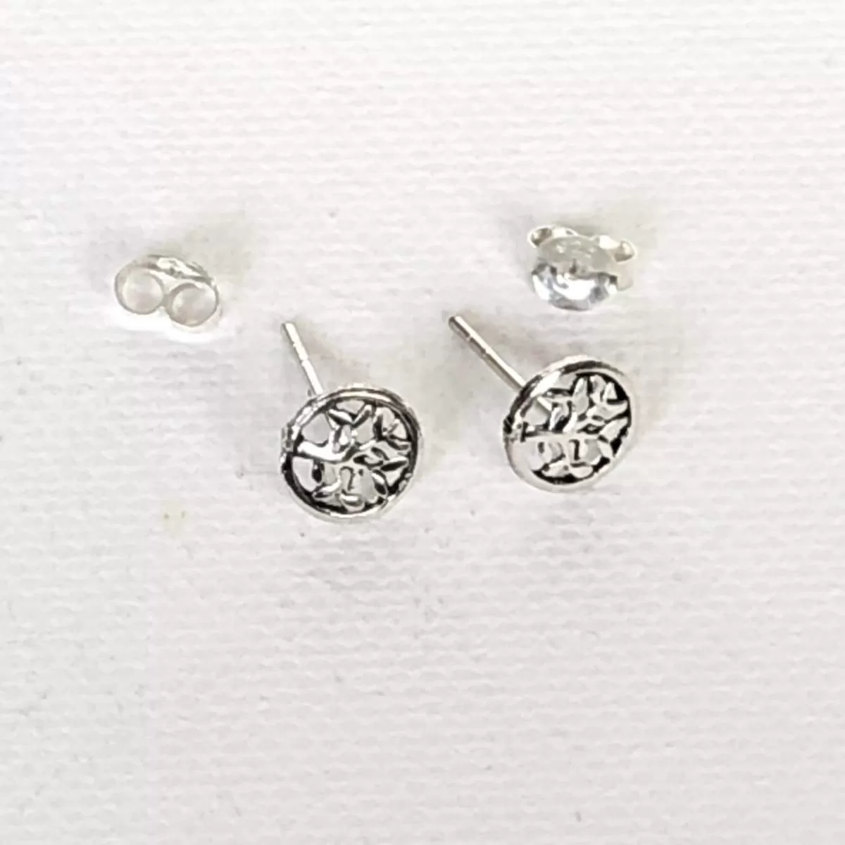 Boho Stud Earrings, Crystal Jewelry, Minimalist Style, Hypoallergenic Studs, Rhinestone Drops, Best Friend Gift, Silver Tree Earrings