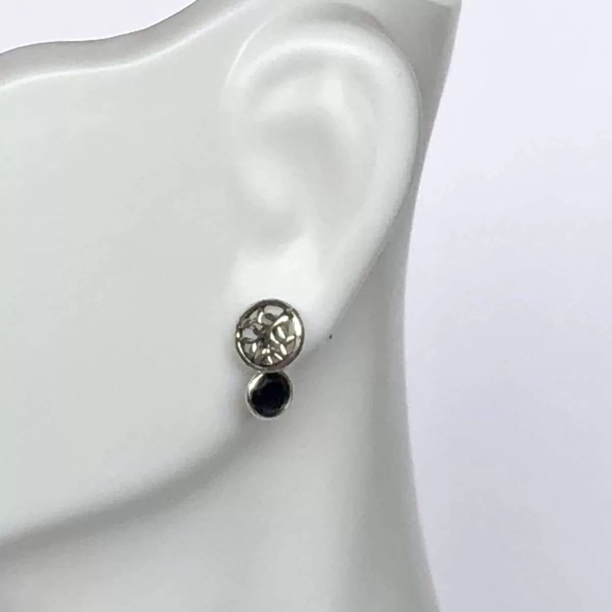 Boho Stud Earrings, Crystal Jewelry, Minimalist Style, Hypoallergenic Studs, Rhinestone Drops, Best Friend Gift, Silver Tree Earrings