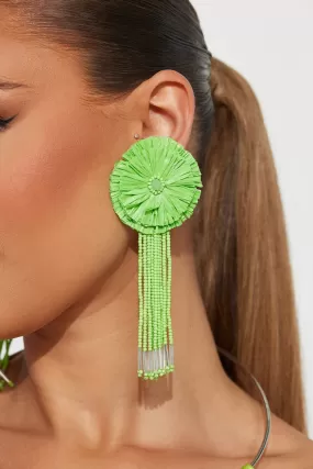 Book The Vacay Earrings - Green