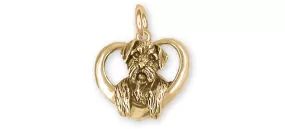 Border Terrier Jewelry 14k Yellow Gold Handmade Border Terrier Charm  BDT2-CG