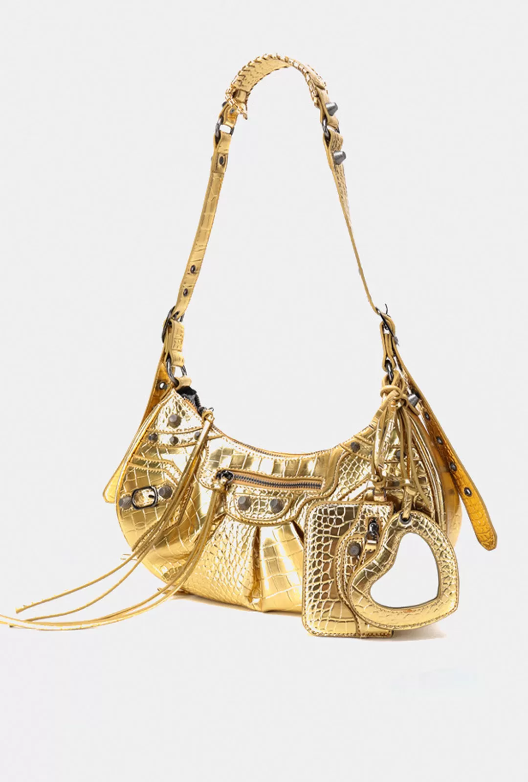 BRETTL - CROC STUDDED HOBO BAG