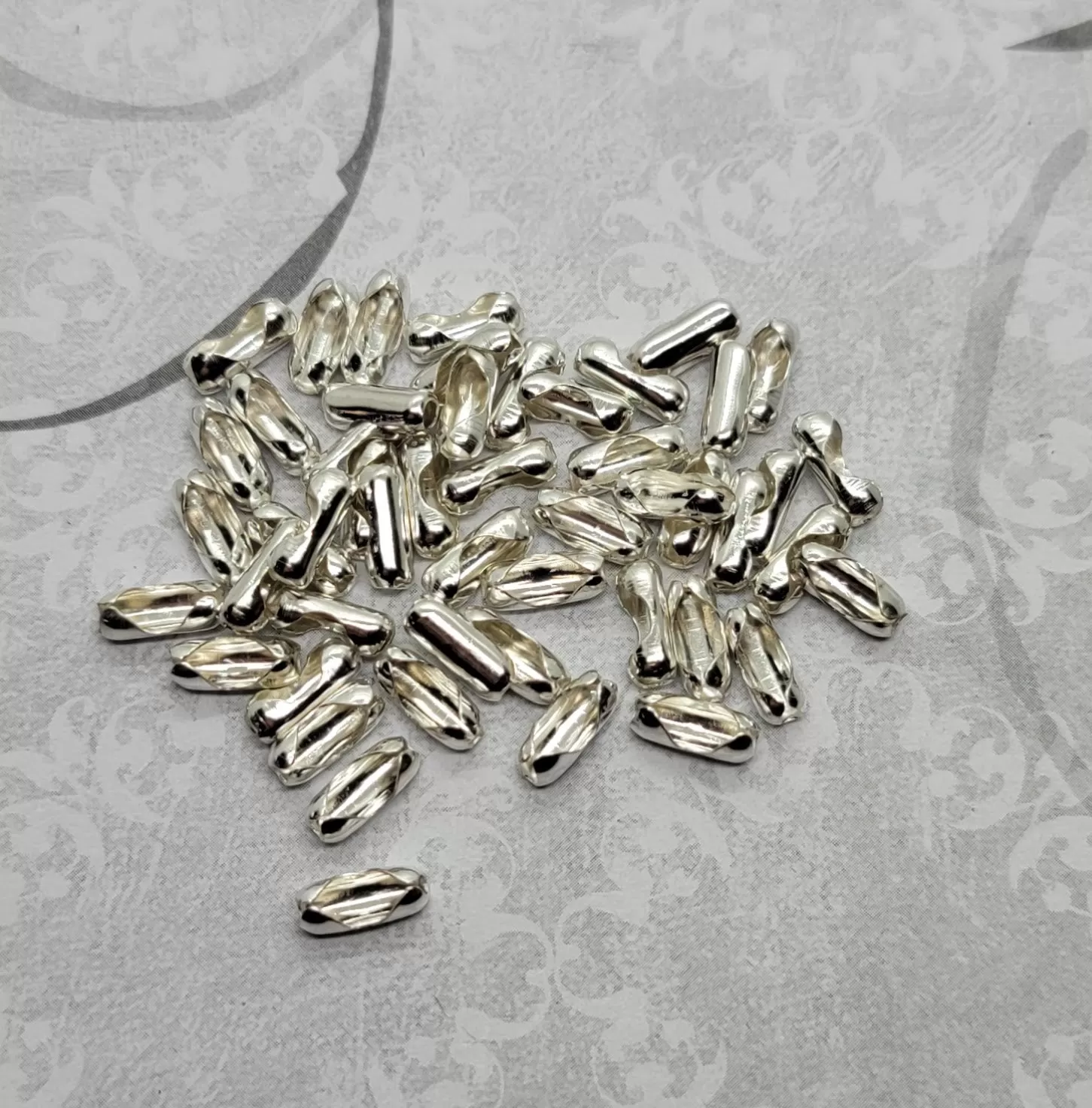 Bright Silver Ball Chain Connectors (50) - L1366