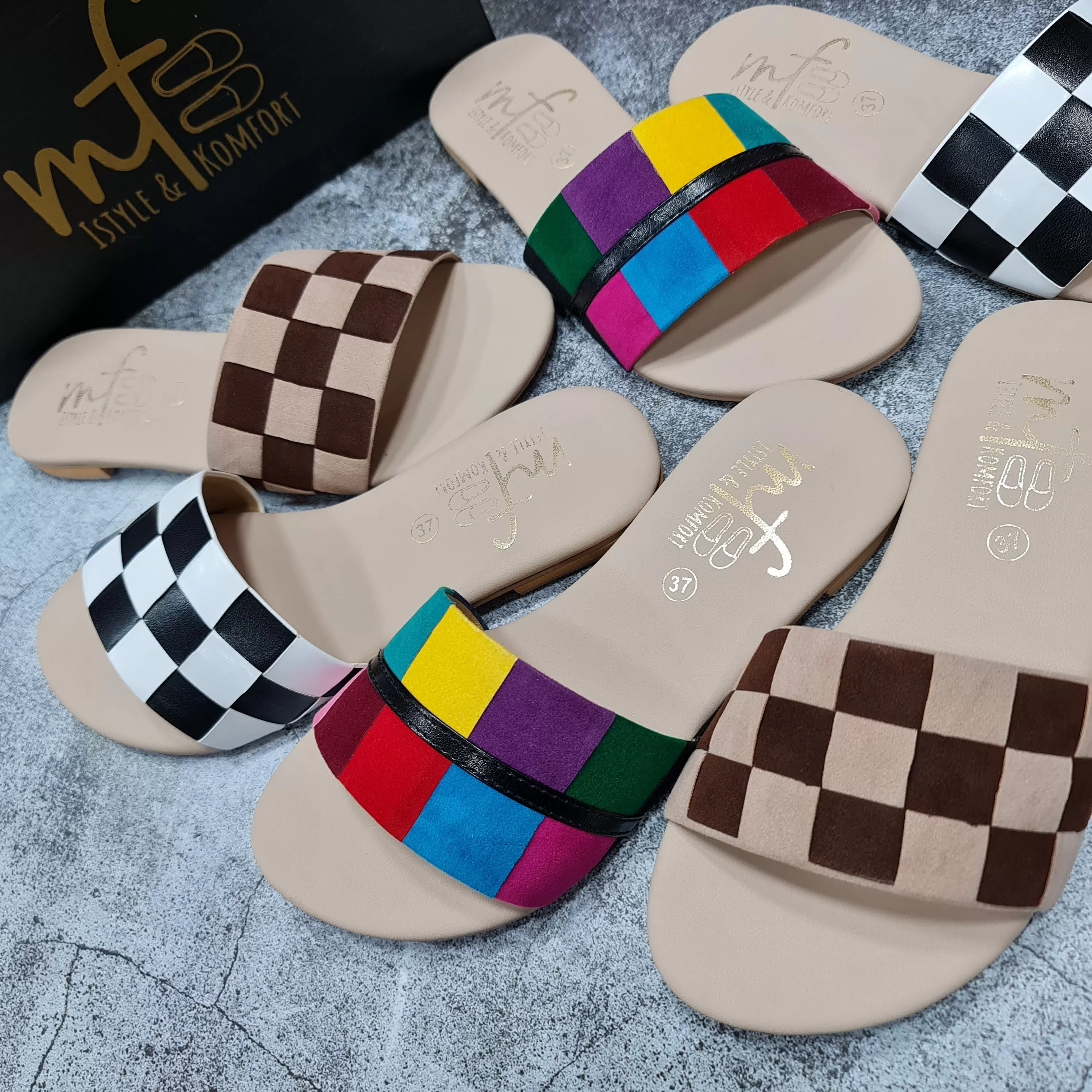 Checks Pattern Colorful Flats