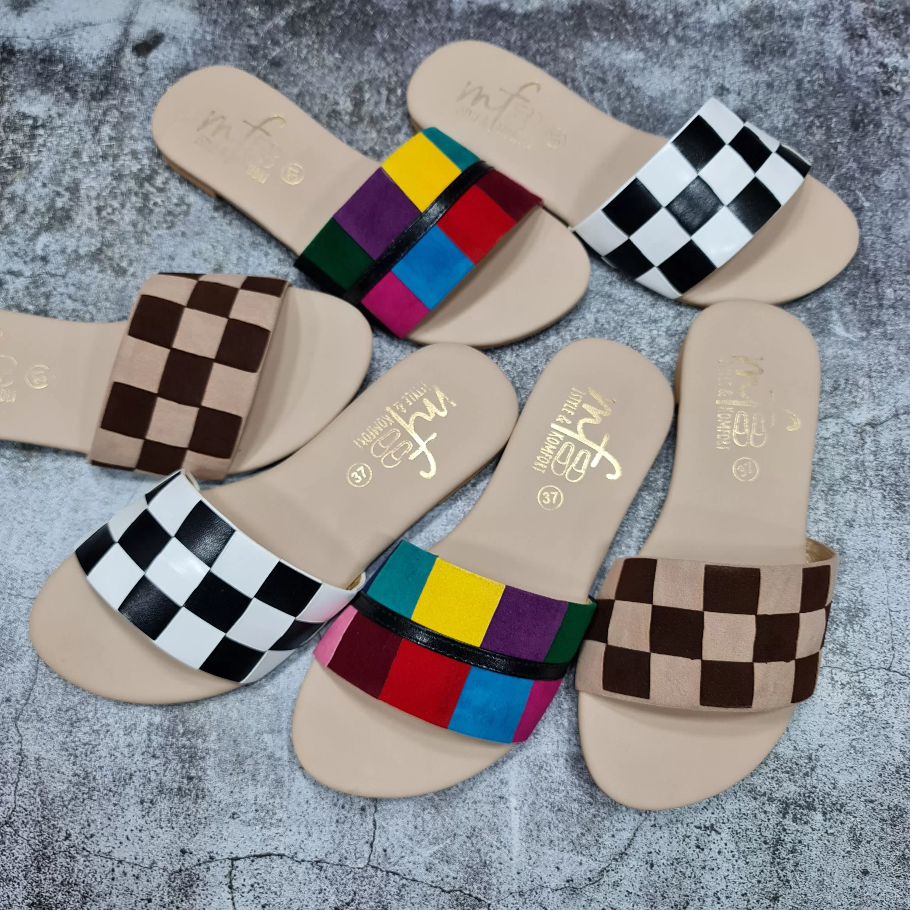 Checks Pattern Colorful Flats