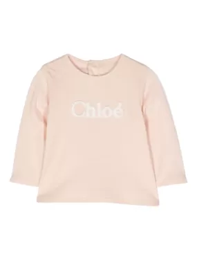 Chloe T-Shirt Long Sleeved Logo Pink