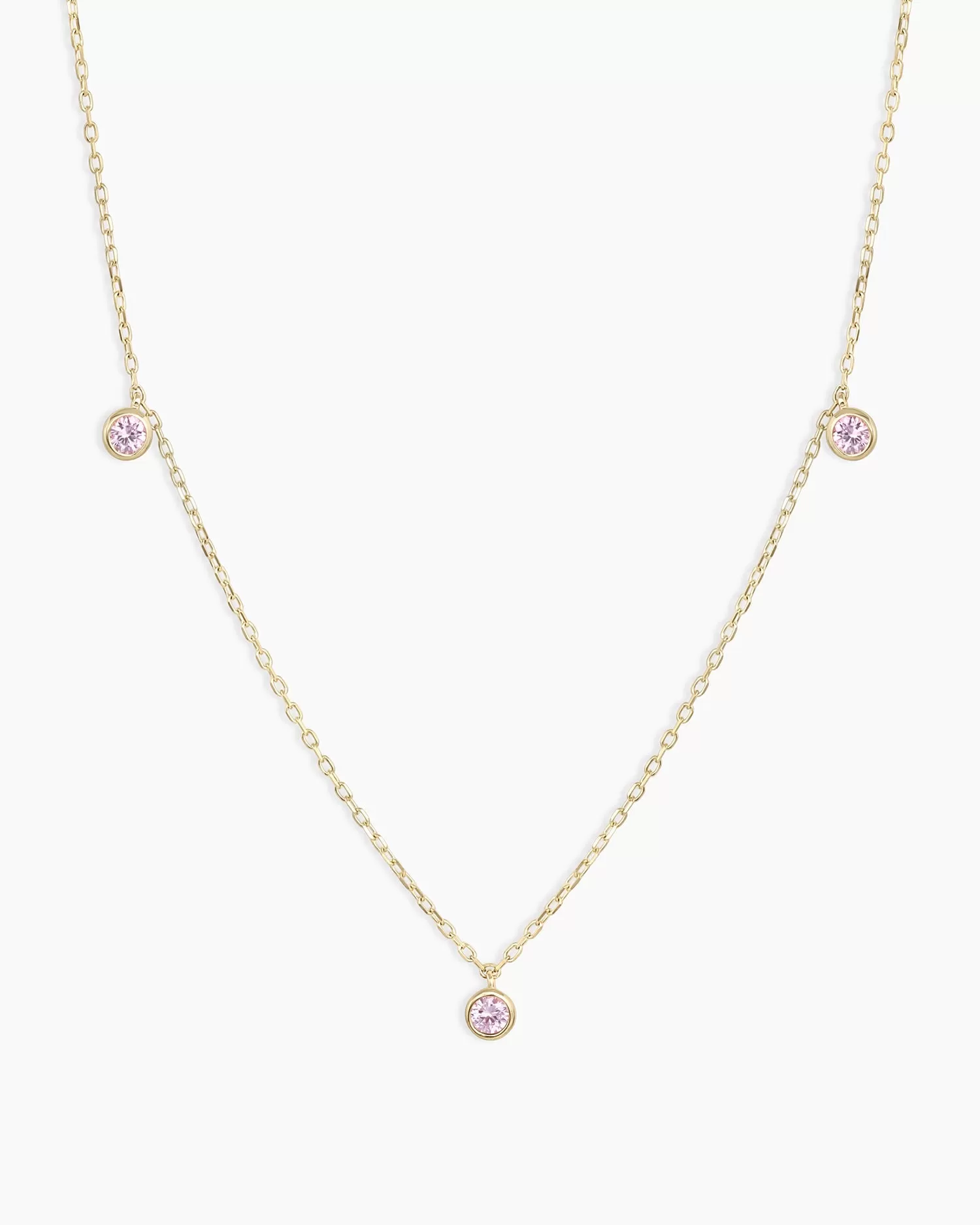 Classic Pink Sapphire Trio Necklace