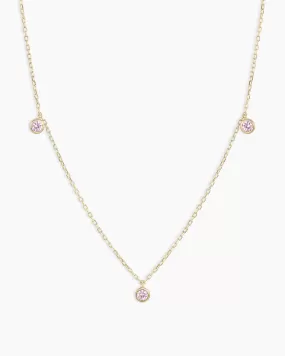 Classic Pink Sapphire Trio Necklace