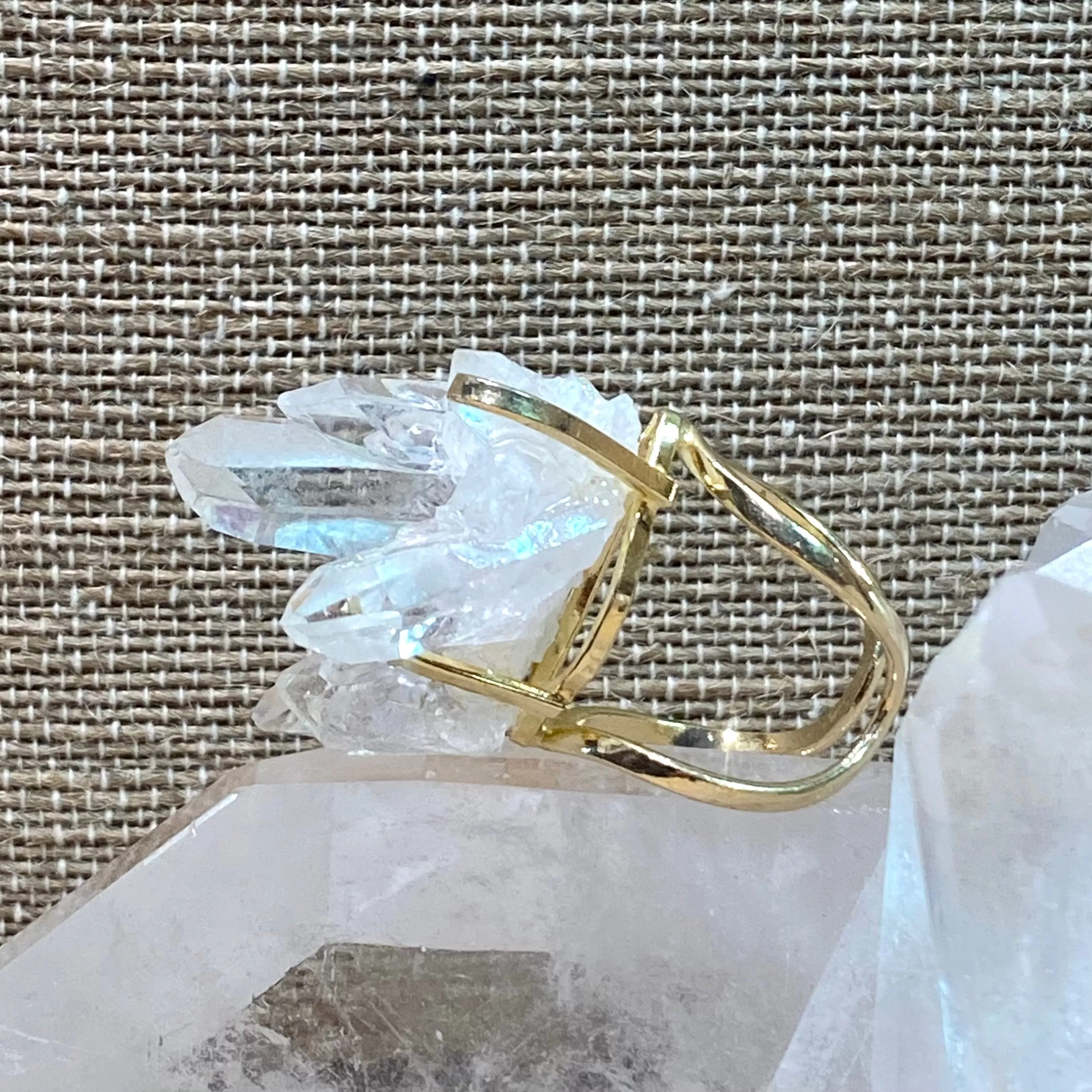 Clear Quartz Cluster Ring #17