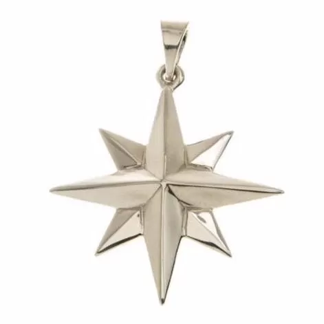 Compass Rose Grande  Sterling Silver Pendant