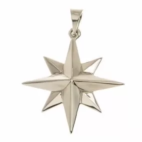 Compass Rose Grande  Sterling Silver Pendant