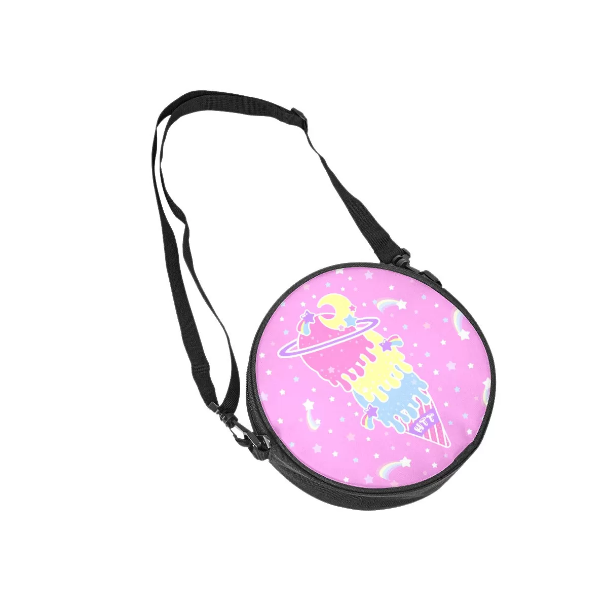 Cosmic Ice Cream Pink Circle Crossbody Bag