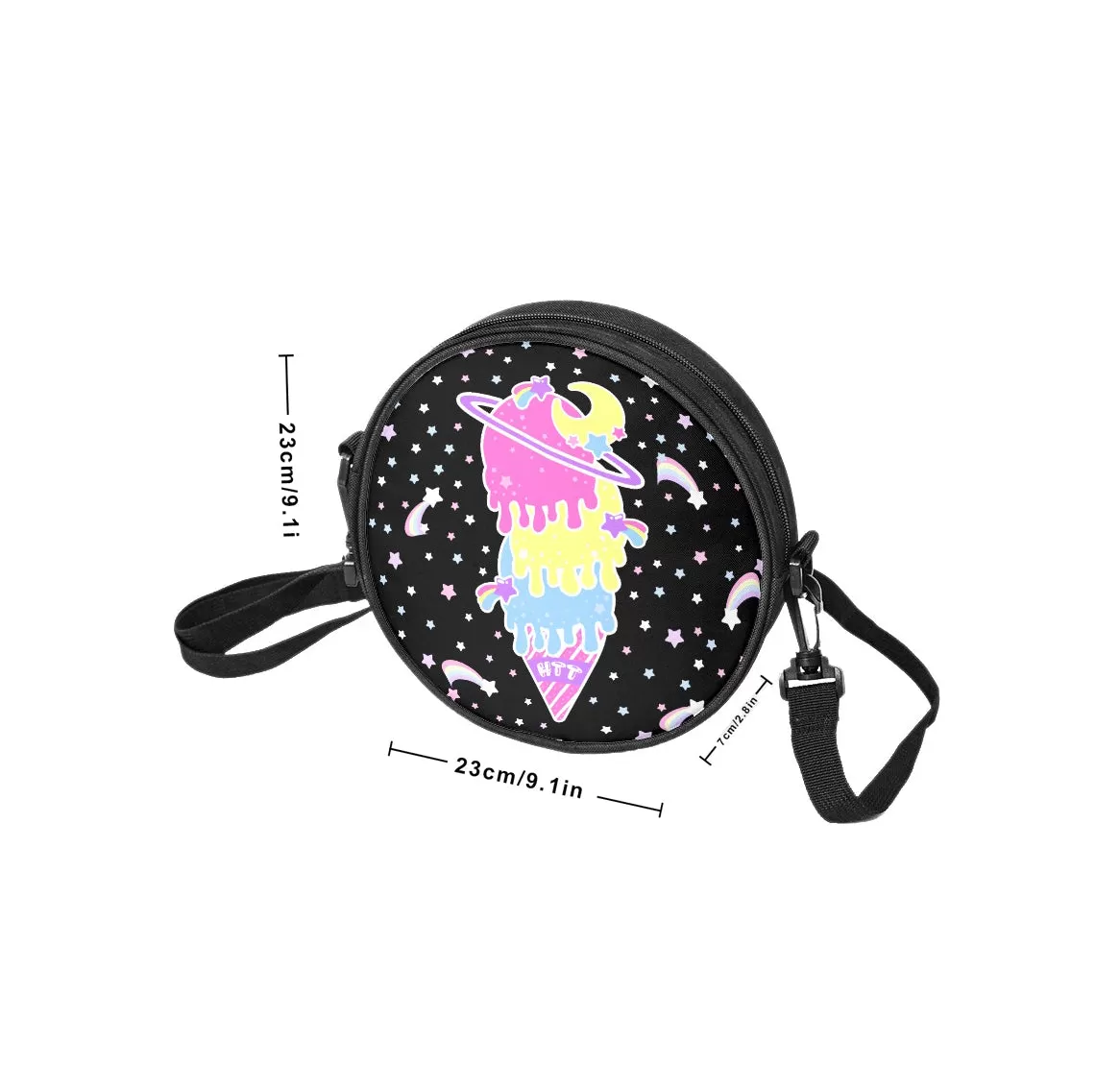 Cosmic Ice Cream Pink Circle Crossbody Bag