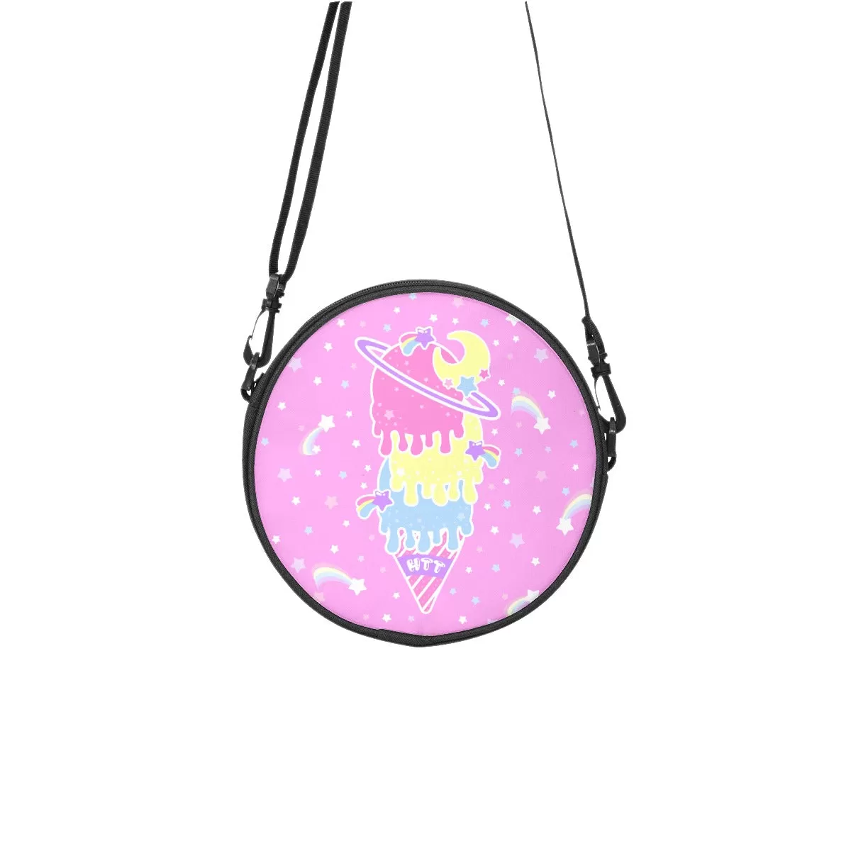 Cosmic Ice Cream Pink Circle Crossbody Bag