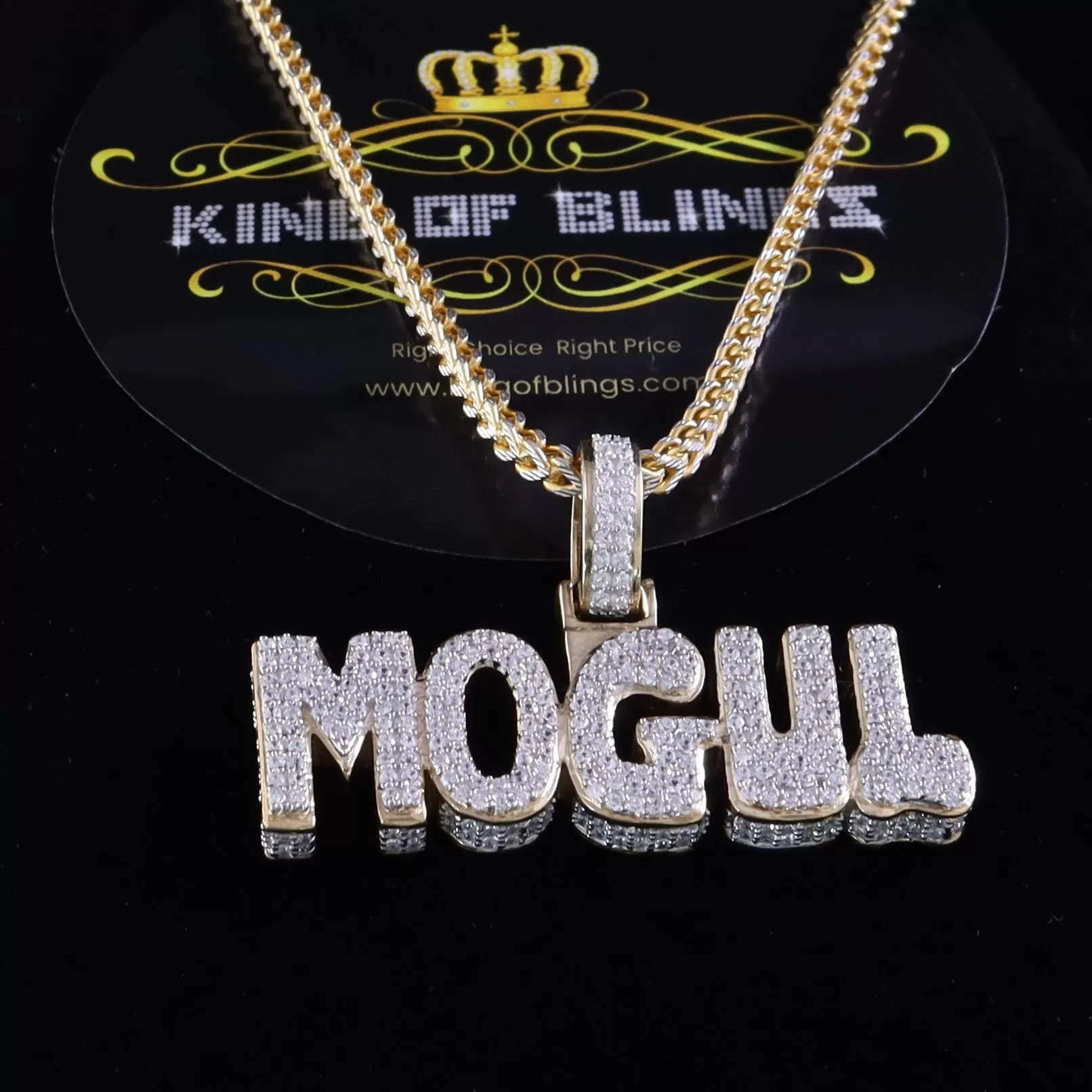 Create your Custom Sterling Silver 2.00 inch like Mogul Pendant in Cubic Zirconia