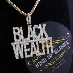 Create your own Yellow 925 Sterling Silver 9.30ct Cubic Zirconia Black Wealth Characters Pendant