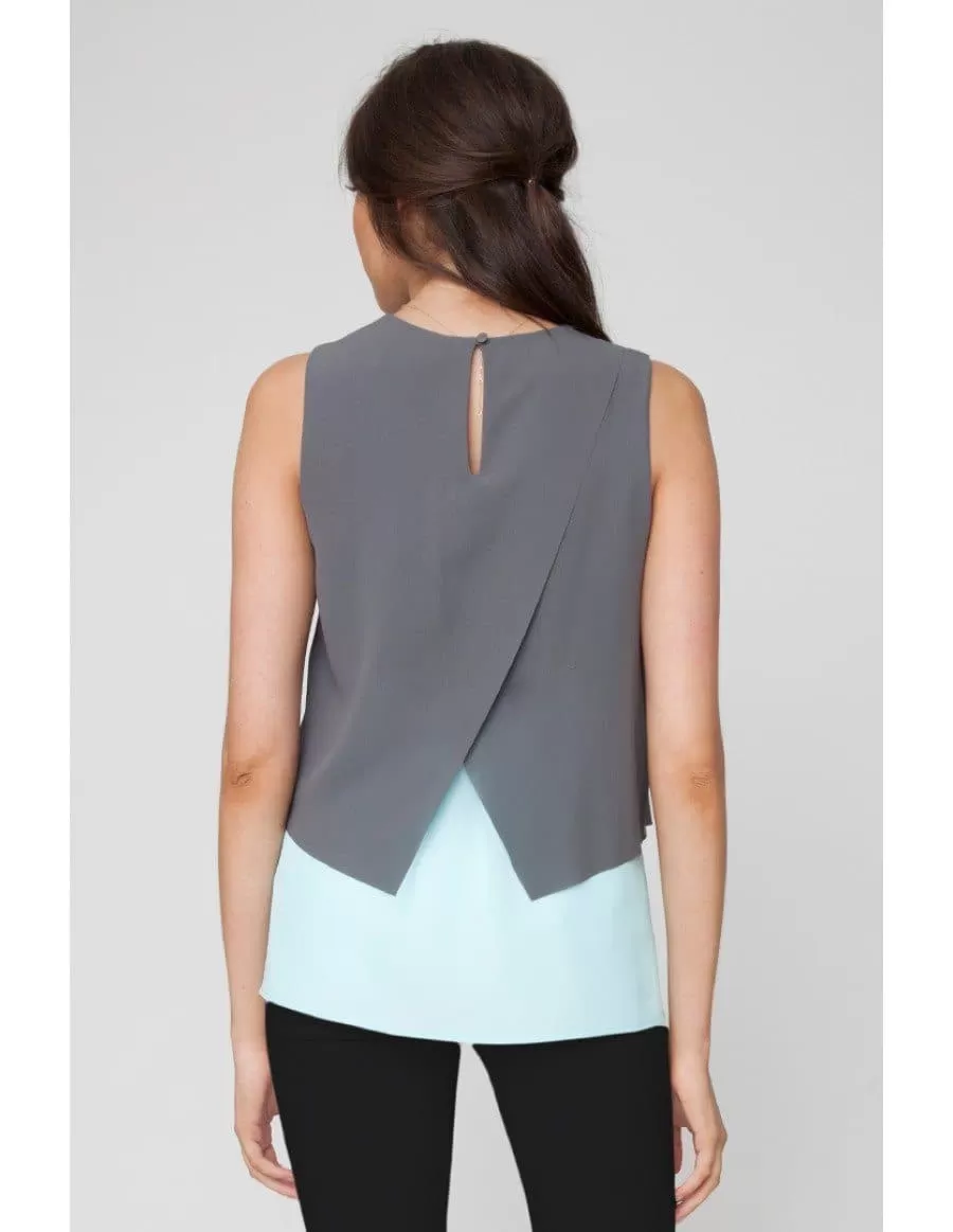 Crossover Nursing Blouse - Jett/Aqua