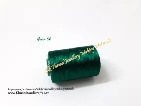 Dark Green Silk Threads Individual Spools for Bangle/Jhumkas/Jewelry Designing/Tassel Making Shade No. 64