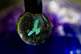 Eagle Hologram Pendant with Infused Cremation Ash