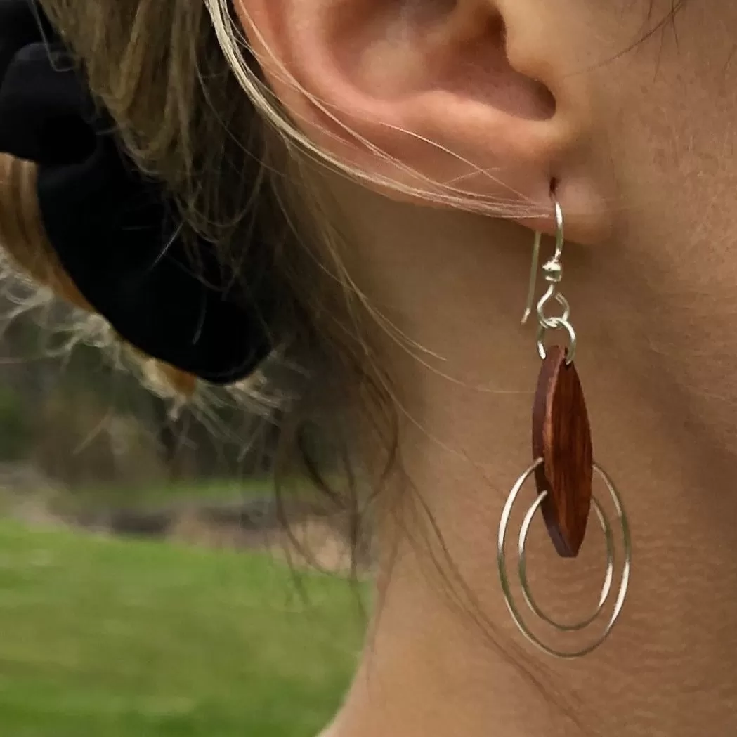 Earrings - Concentric Silver Rings