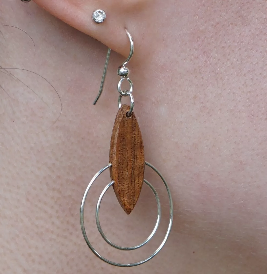 Earrings - Concentric Silver Rings