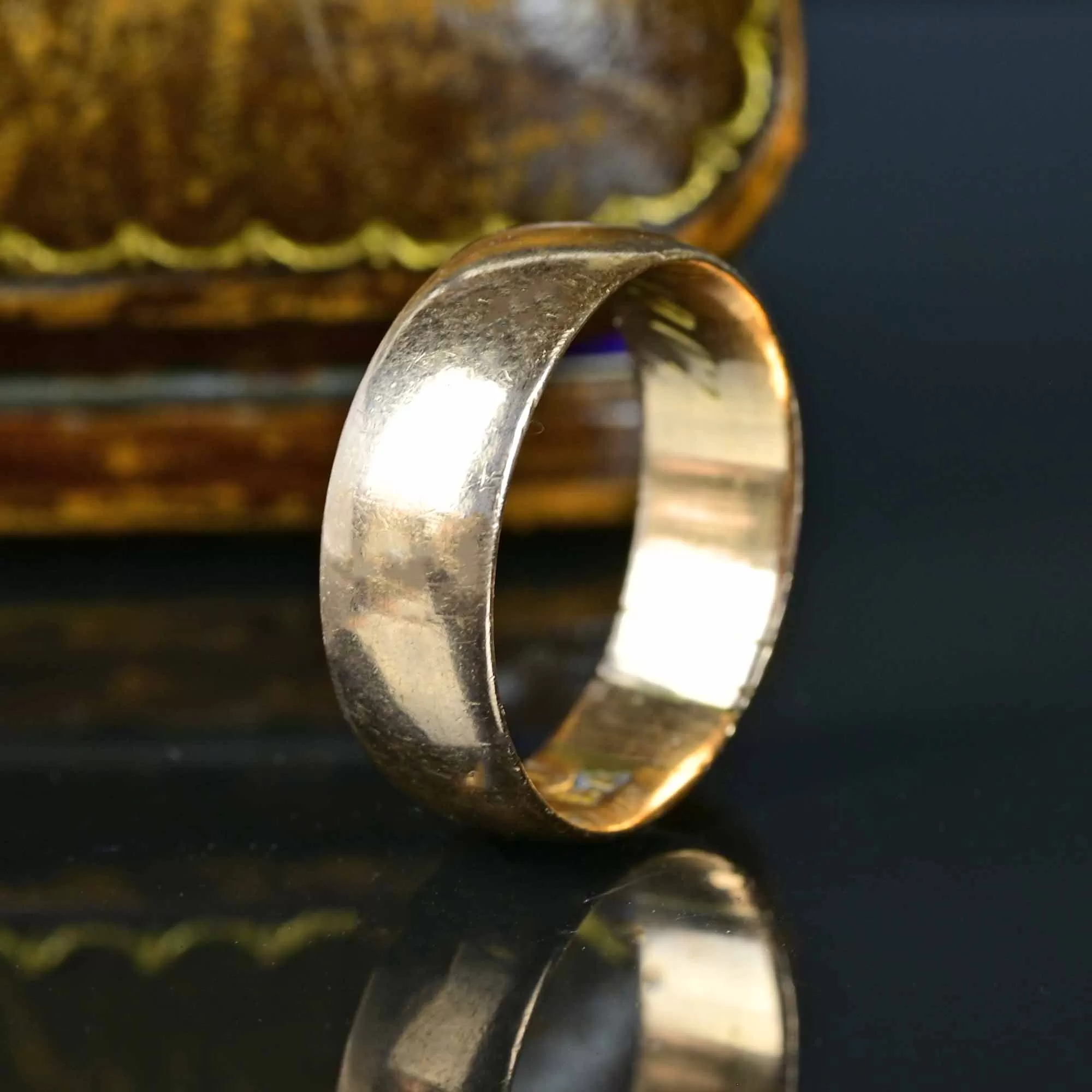 Edwardian 18K Gold Wide Band Ring