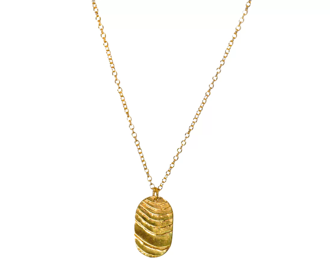 Erik Maes, Gold Cuttlebone Dog Tag Necklace