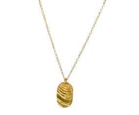 Erik Maes, Gold Cuttlebone Dog Tag Necklace